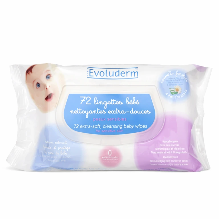 Evoluderm Baby Soft Wipes 72 pieces - Douceur